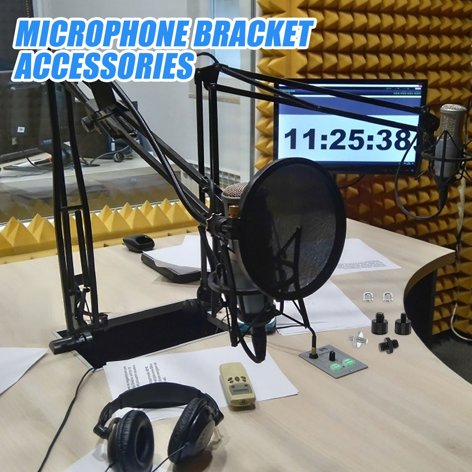 Desk Setup With Mic - Adaptador de Rosca para Micrófono, 6