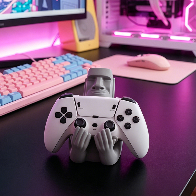 Desk Setup Xbox - Escultura de Resina de Moái de