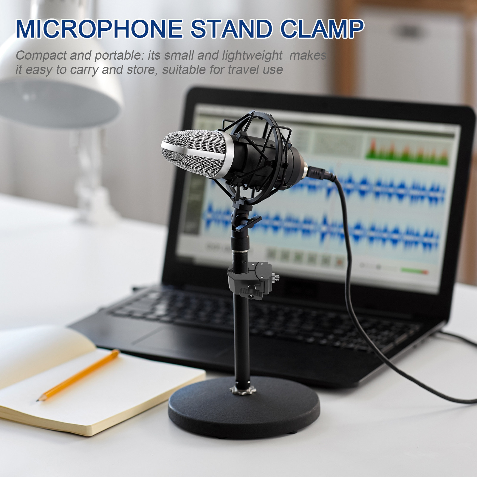 Desk Setup With Mic - Soporte de Micrófono Resistente, Abrazadera Metálica