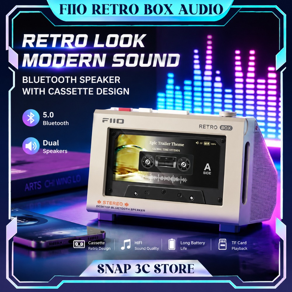Speaker Desk Setup - Altavoz Estéreo Bluetooth FiiO RETRO BOX
