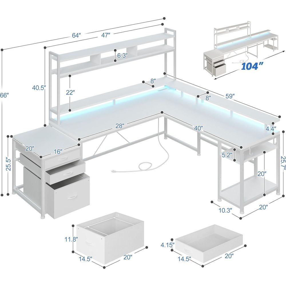 Escritorio en Forma de L de 10 - Desk Setup No Monitor reseña y precio