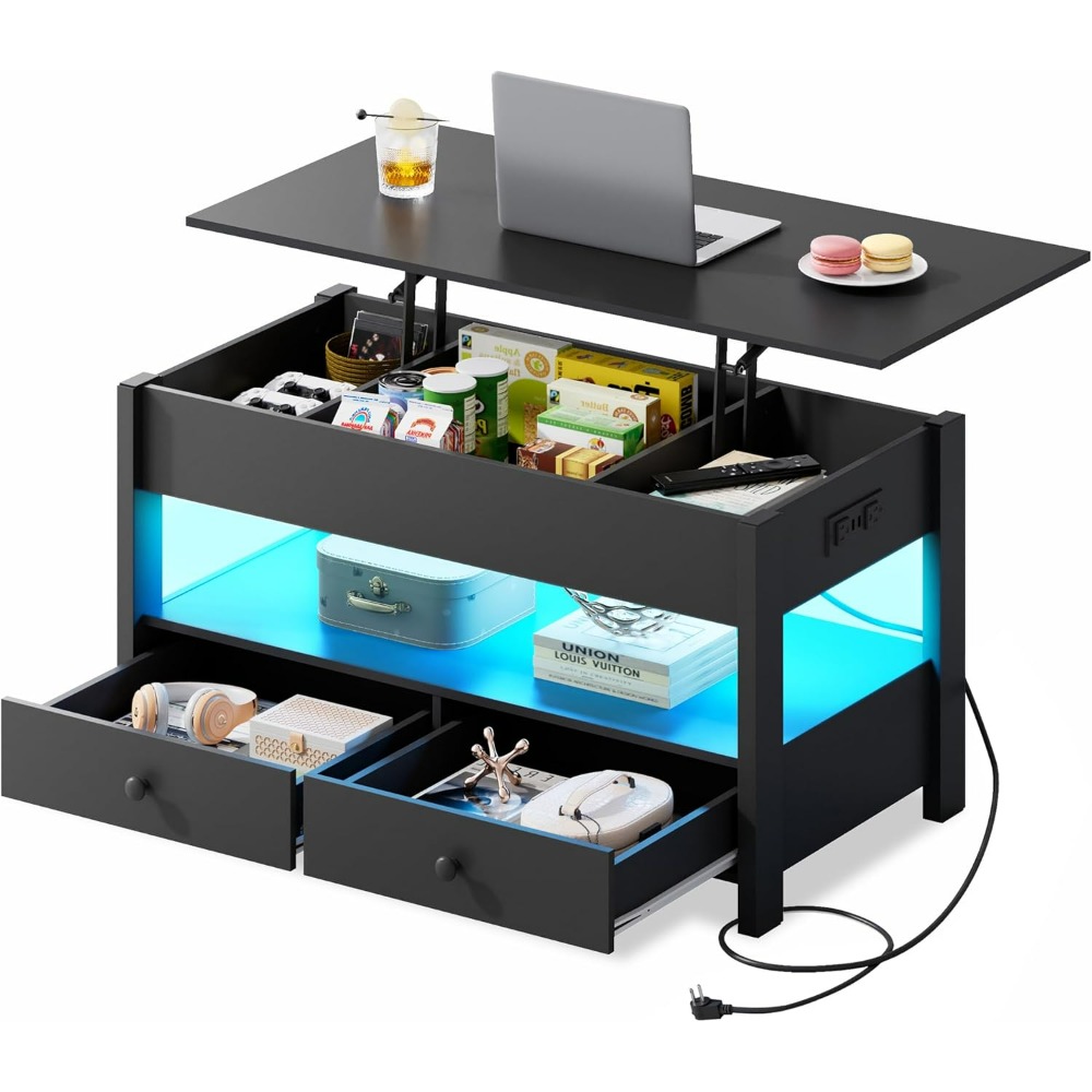 Mesa de Centro Elevable Negra  - Desk Drawer Unit reseña y precio