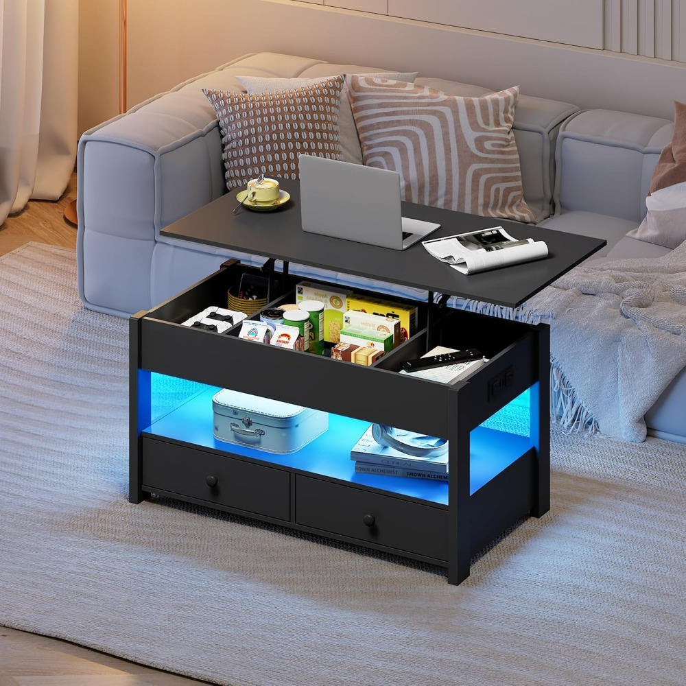 Mesa de Centro Elevable Negra  - Desk Drawer Unit reseña y precio