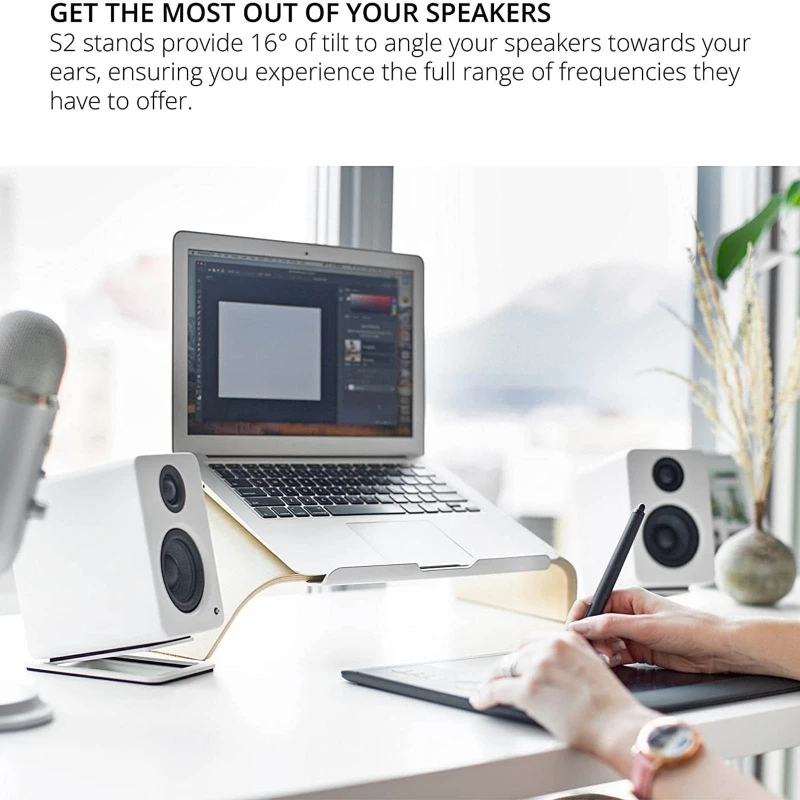 Xnyocn soporte de altavoz de e - Speaker Desk Setup reseña y precio