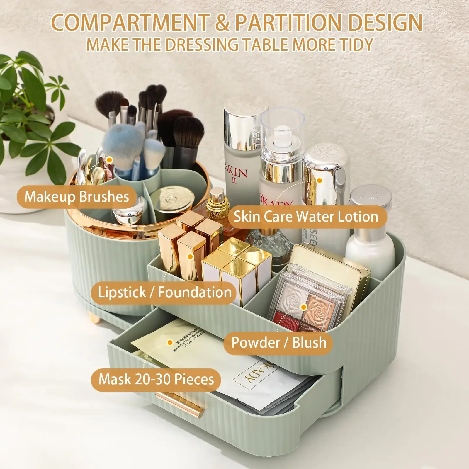 Soporte para brochas de maquil - Desk Drawer Unit reseña y precio