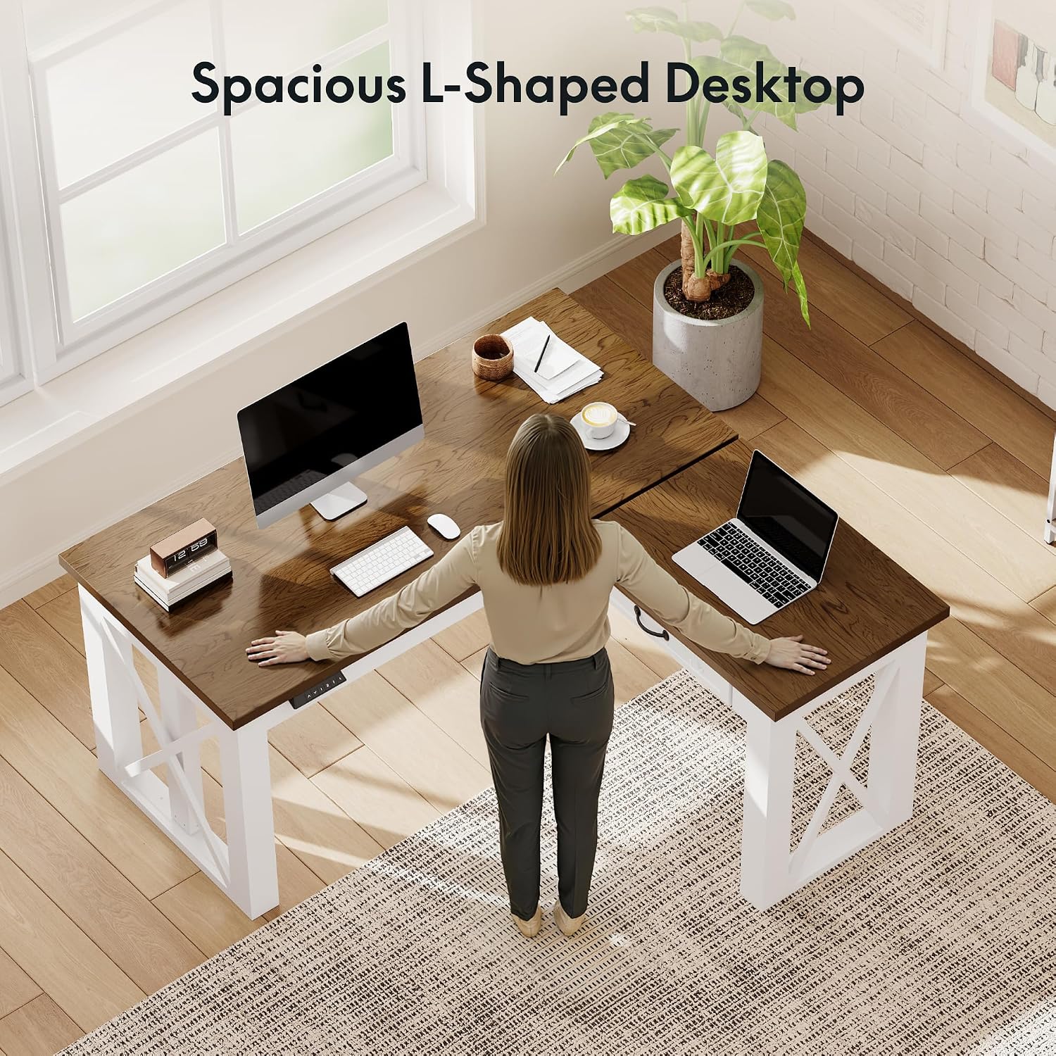 Escritorio de pie en forma de  - Setup Desk Monitor reseña y precio