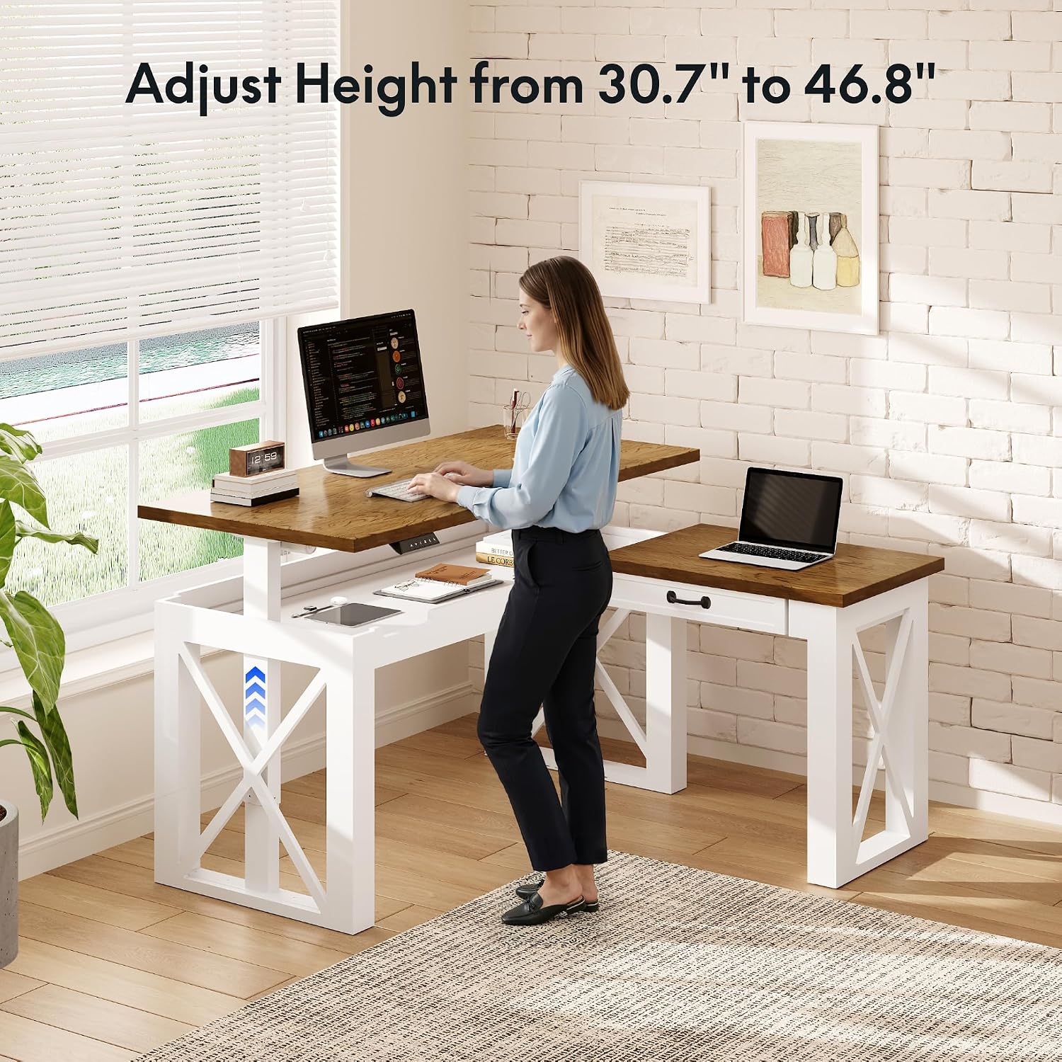 Escritorio de pie en forma de  - Setup Desk Monitor reseña y precio