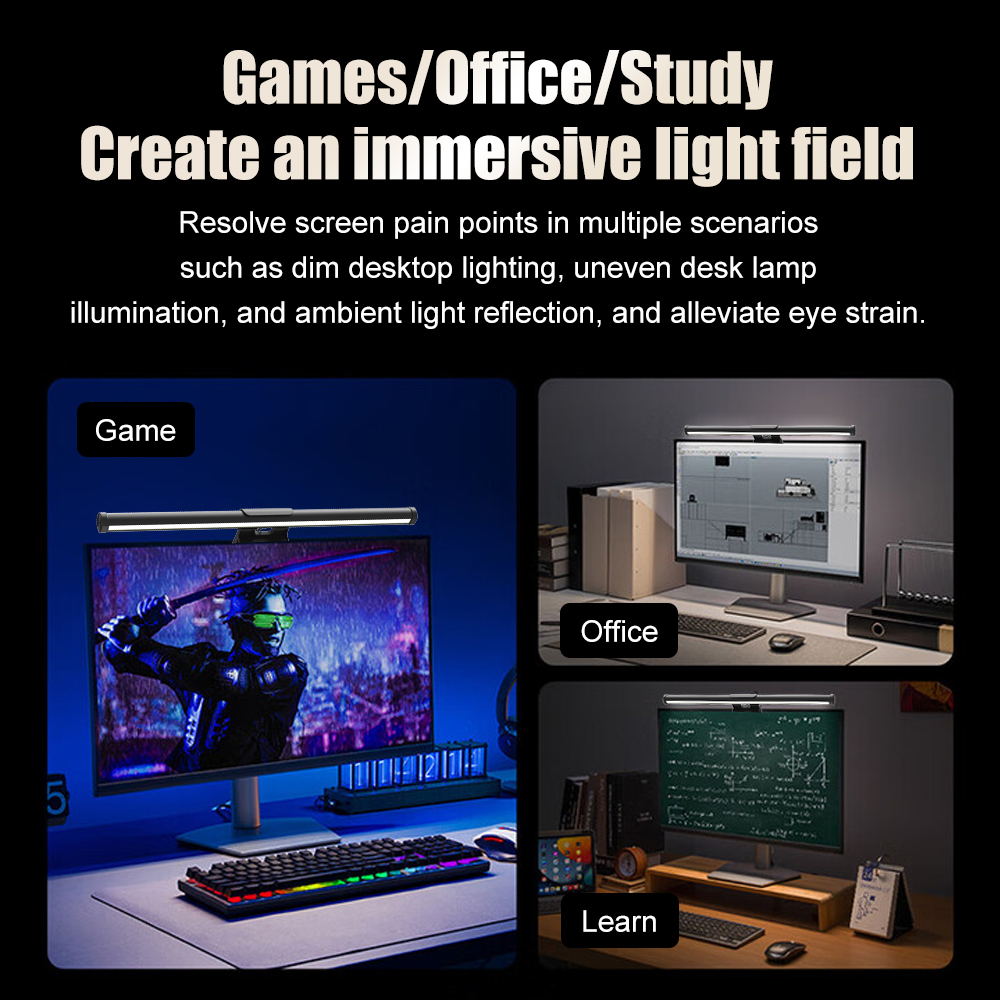Barra de luz LED para monitor, - Setup Desk Monitor reseña y precio