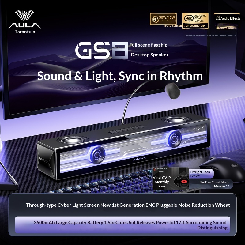 Altavoz para Juegos Aula Gs8,  - Speaker Desk Setup reseña y precio
