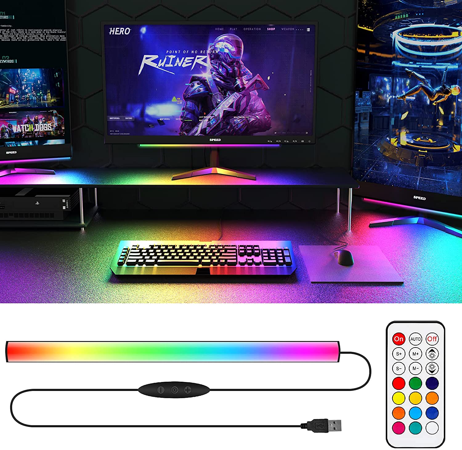 Barra de luz para debajo del M - Setup Desk Monitor reseña y precio